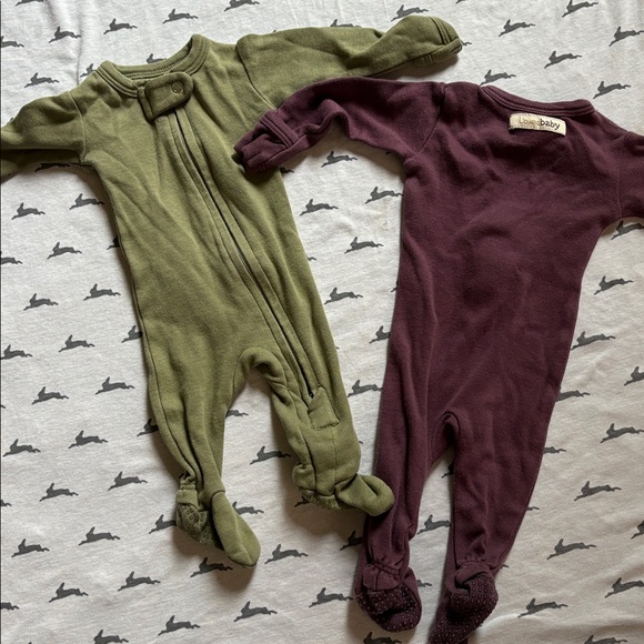 L’oved Baby Preemie Organic Zipper Footies Set of 2 - Picture 1 of 4
